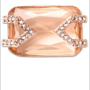 Surrounded in love pave rhinestone rose gold charm